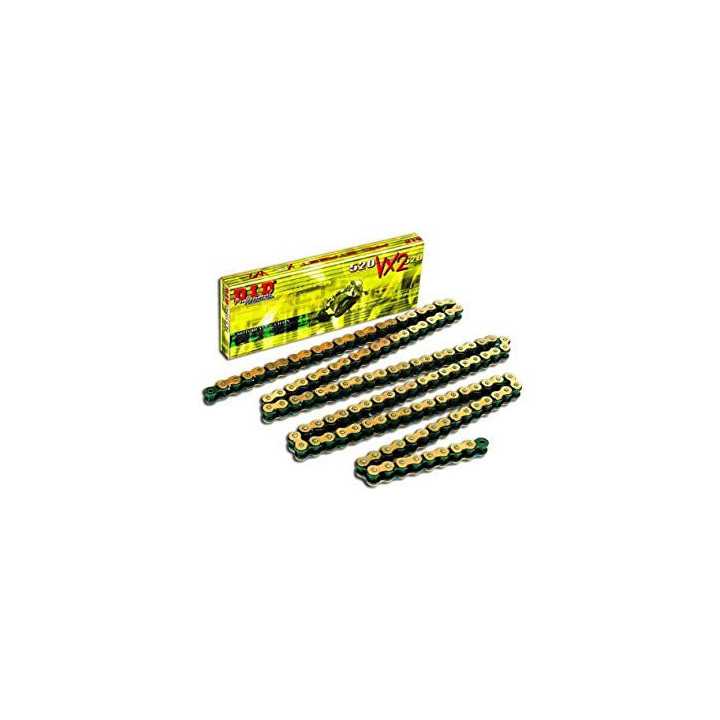 Chaine de transmition DID 520 VX2 X-RING Or / Noir attache type semi-pressée