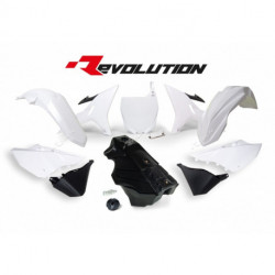 Kit plastique RACETECH Revolution   reservoir blanc noir - Yamaha YZ125 YZ250 02 18