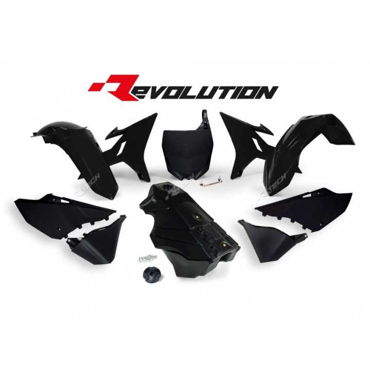 Kit plastique RACETECH Revolution reservoir noir - Yamaha YZ125 YZ250 02 18