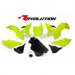 Kit plastique RACETECH Revolution reservoir jaune fluo noir - Yamaha YZ125 YF250