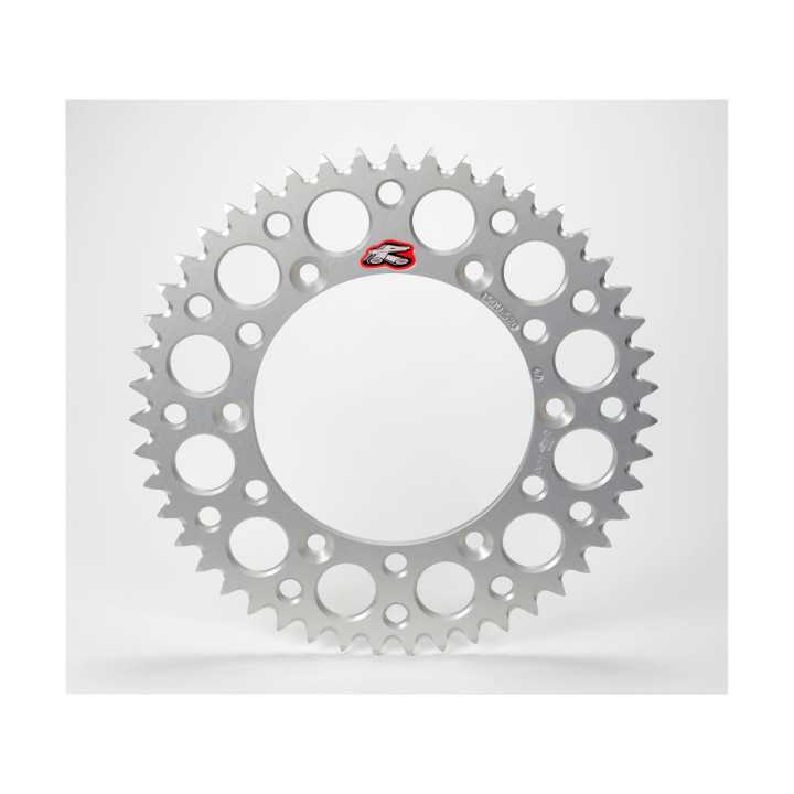 Couronne RENTHAL Ultralight 48 dents alu anti-boue pas 520 type 123U anodise argent Suzuki RM-250 00