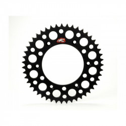 Couronne RENTHAL Ultralight 50 dents alu anti-boue pas 520 type 123U anodise argent Suzuki RM-125 98-99
