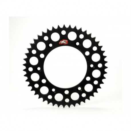 Couronne RENTHAL Ultralight 50 dents alu anti-boue pas 520 type 123U anodise argent Suzuki RM-250 98