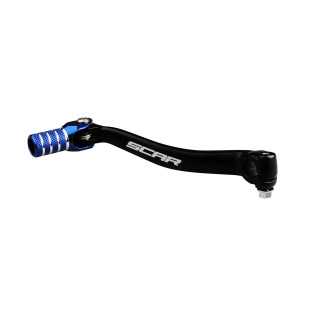 Selecteur de vitesse SCAR noir mat embout bleu - Yamaha YZ125 96 15