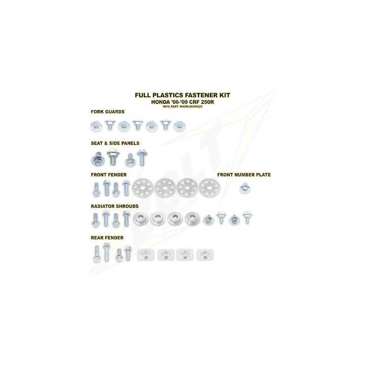 Kit vis complet de plastiques Bolt Honda CRF450 00-04