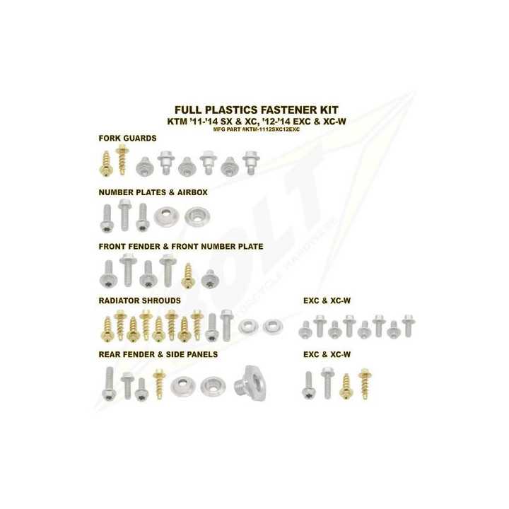 Kit vis complet de plastiques Bolt KTM SX 11-15