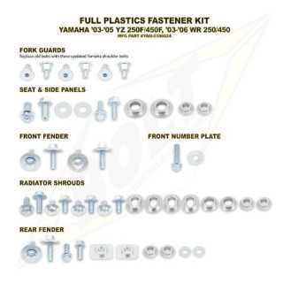 Kit vis complet de plastiques Bolt Yamaha WRF250 03-06