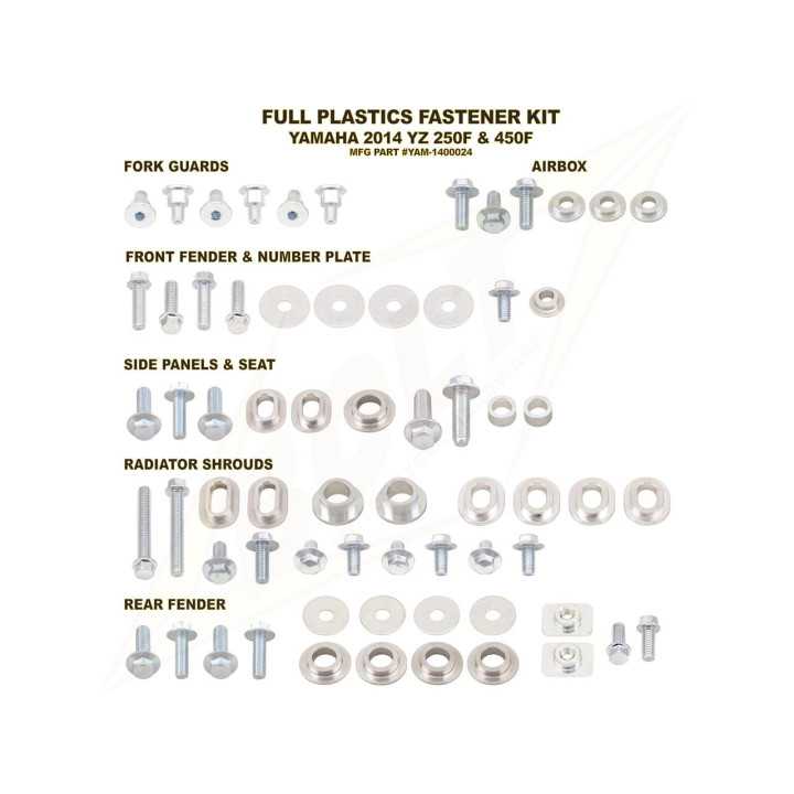 Kit vis complet de plastiques Bolt Yamaha YZ250F 14-18