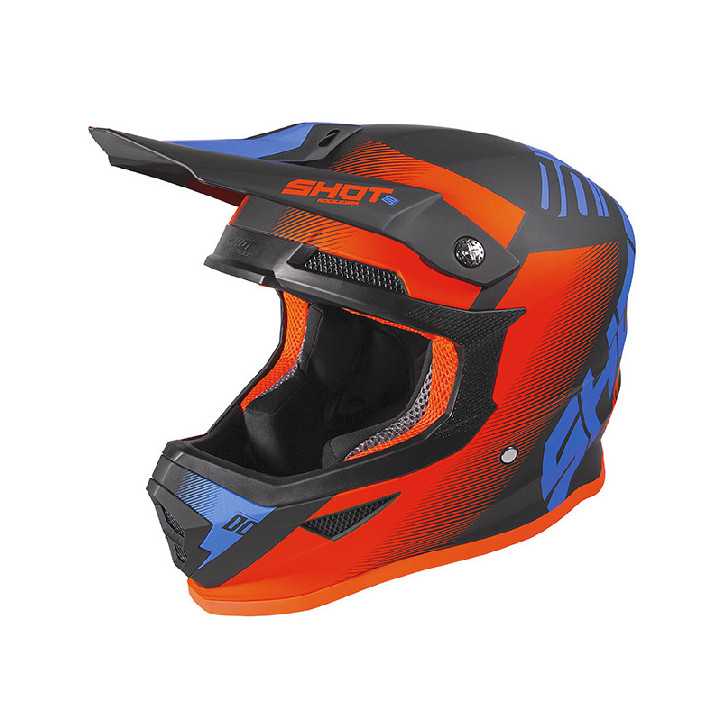 CASQUE FURIOUS TRUST BLACK CYAN NEON ORANGE MATT