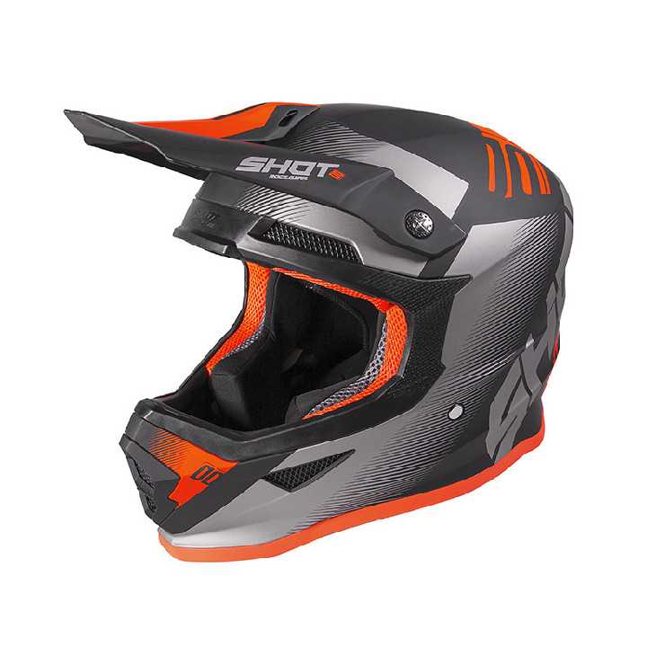 CASQUE FURIOUS TRUST BLACK GREY NEON ORANGE MATT