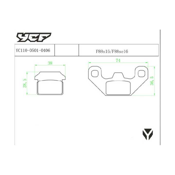 JEU DE PLAQUETTES DE FREIN AVANT YCF