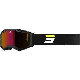 LUNETTE MASQUE MOTO CROSS SHOT IRIS 2.0 TECH NOIR JAUNE MATT