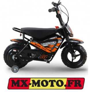 MOTO ENFANT PIT DIRT BIKE KEROX ELECTRIQUE 250W E-FAT ORANGE