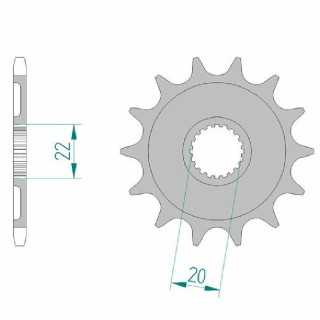 Pignon RENTHAL 12 dents acier pas 520 type 21309 YAMAHA YZF 250 2001-22