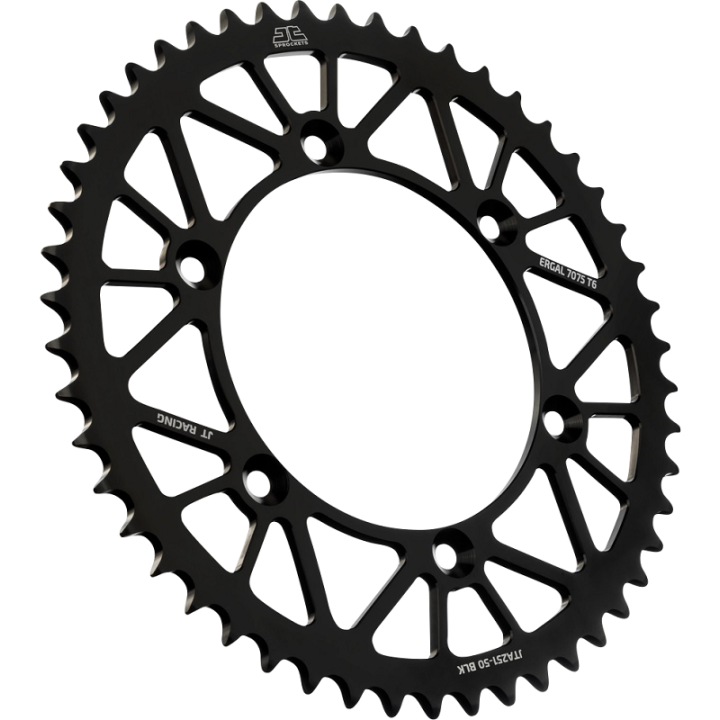 Couronne JT SPROCKETS 50 dents alu noire ultra-light anti-boue pas 520 type 251 Yamaha WRF 450 2003-18