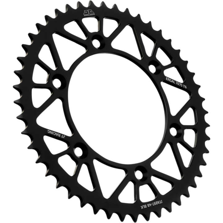 Couronne JT SPROCKETS 48 dents alu noire ultra-light anti-boue pas 520 type 897 KTM SX 125 2001-23