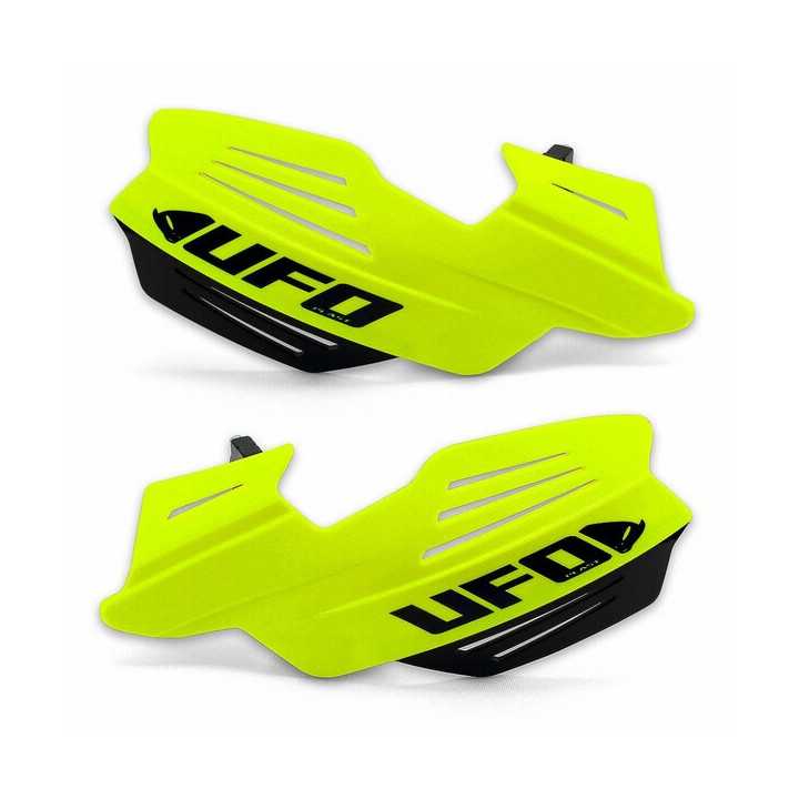 PROTEGE MAINS UFO CROSS VULCAN JAUNE FLUO AVEC FIXATIONS ALU