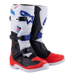 BOTTES CROSS ALPINESTAR BLANC ROUGE BLEU TECH 3