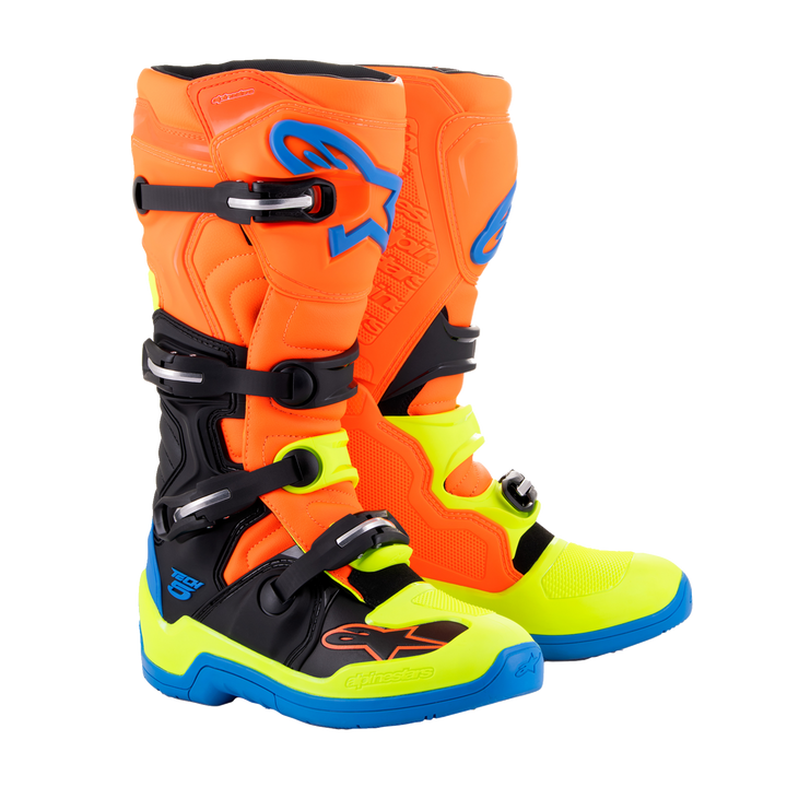 BOTTES CROSS ALPINESTAR ORANGE BLEU JAUNE TECH 5