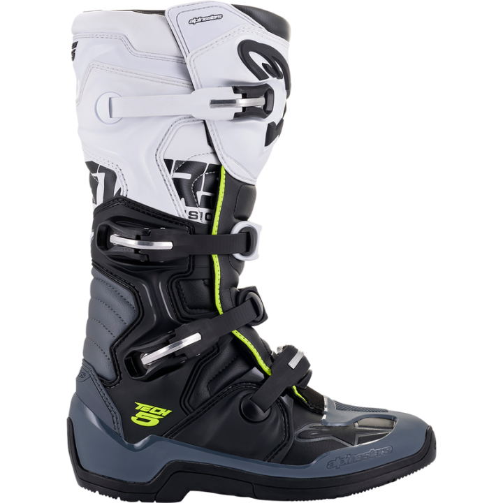 BOTTES CROSS ALPINESTAR BLANC NOIR JAUNE TECH 5