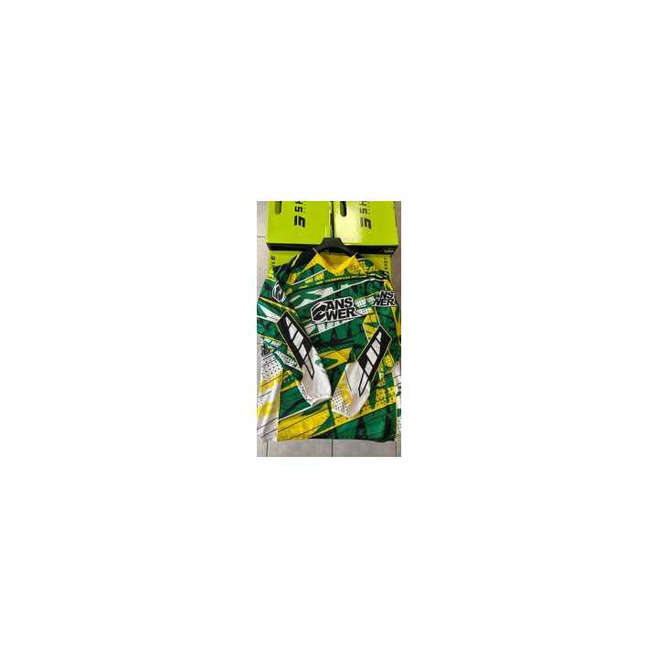 MAILLOT CROSS ANSWER VERT/JAUNE/BLANC TAILLE XL