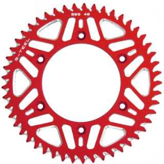 COURONNE S-TEEL ALUMINIUM ROUGE TYPE 808 SUZUKI RM 125 51 DENTS