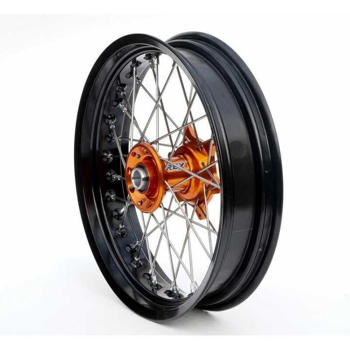 JANTE AVANT COMPLETE SUPERMOTARD NOIR ORANGE RFX RACE KTM SXF-EXCF 125 250 350 450 500 2016-24