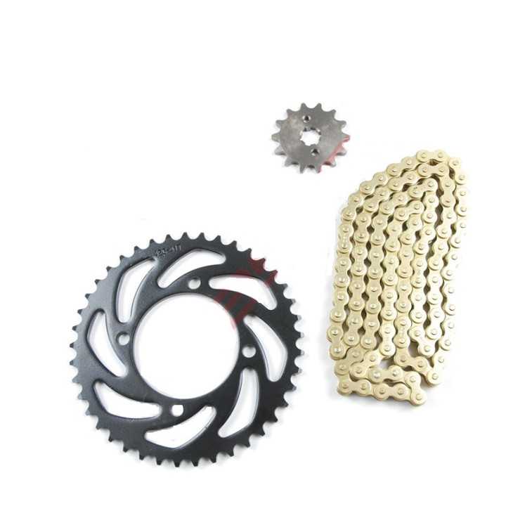 KIT CHAINE RENFORCEE OR 420 120 MAILLONS YCF PILOT START BASTOS 125 140 150