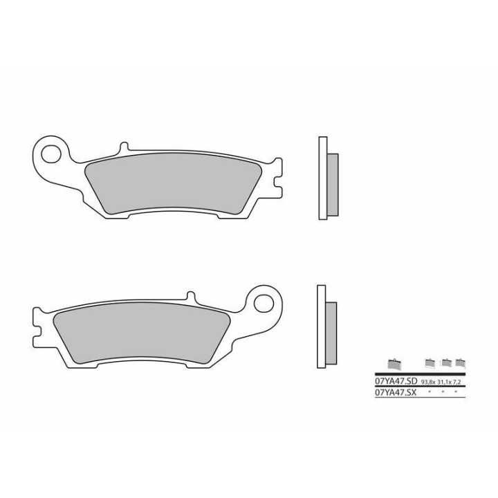 PLAQUETTES DE FREIN ARRIERE BREMBO YAMAHA YZ 125 2008-24 et 250 2008-23
