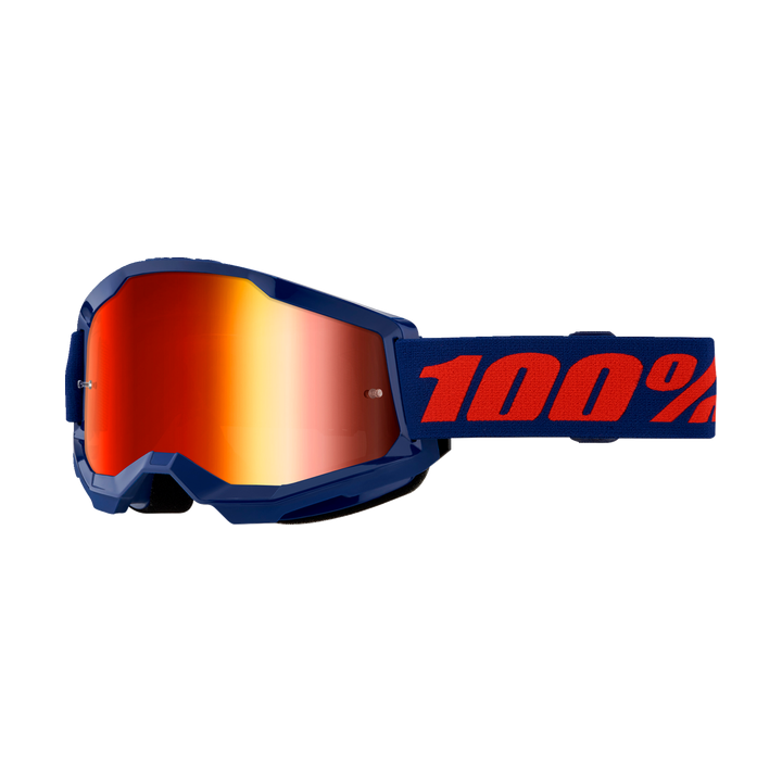 LUNETTES MASQUE 100% THE STRATA 2 GOGGLE NAVY MIRROR ROUGE