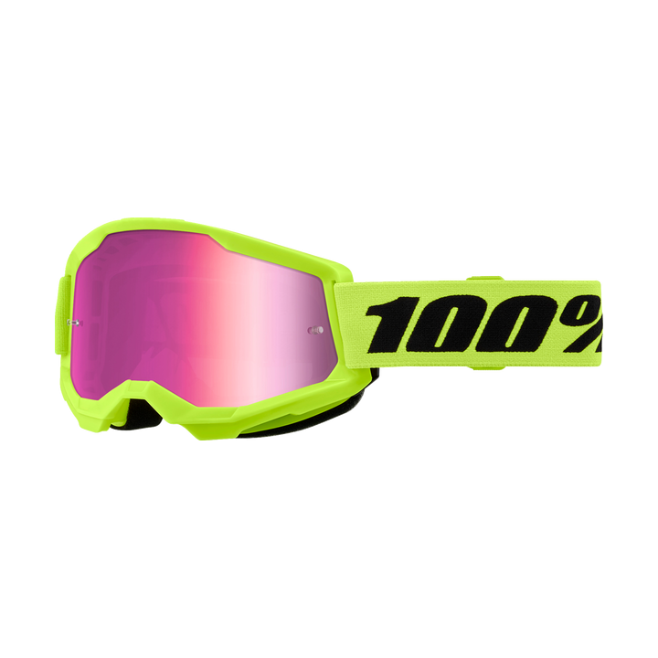 LUNETTES MASQUE 100% THE STRATA 2 GOGGLE JAUNE MIRROR ROSE