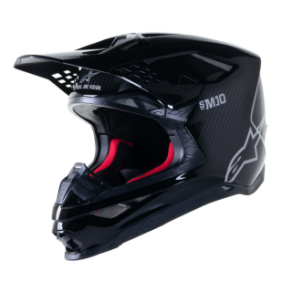 Casque Alpinestars Supertech M10 Solid MX Brillant Noir