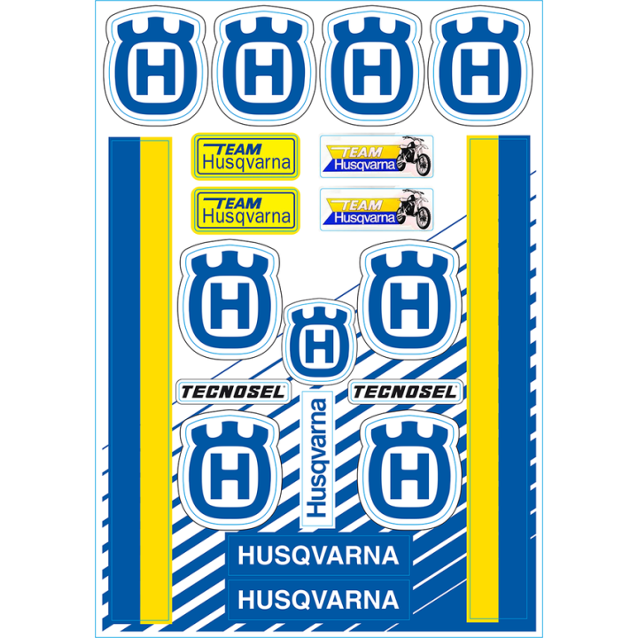 PLANCHE 50cm X 35cm STICKERS AUTOCOLLANTS HUSQVARNA