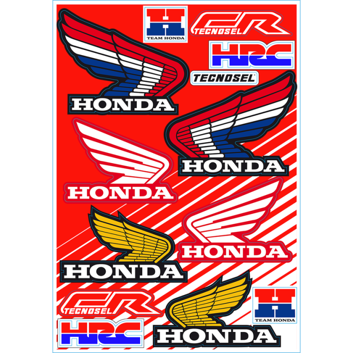 PLANCHE 50cm X 35cm STICKERS HONDA LOGO