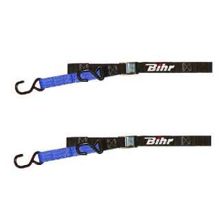 SANGLES FIXATION MOTO BIHR BICOLORE NOIR/BLEU 38mm