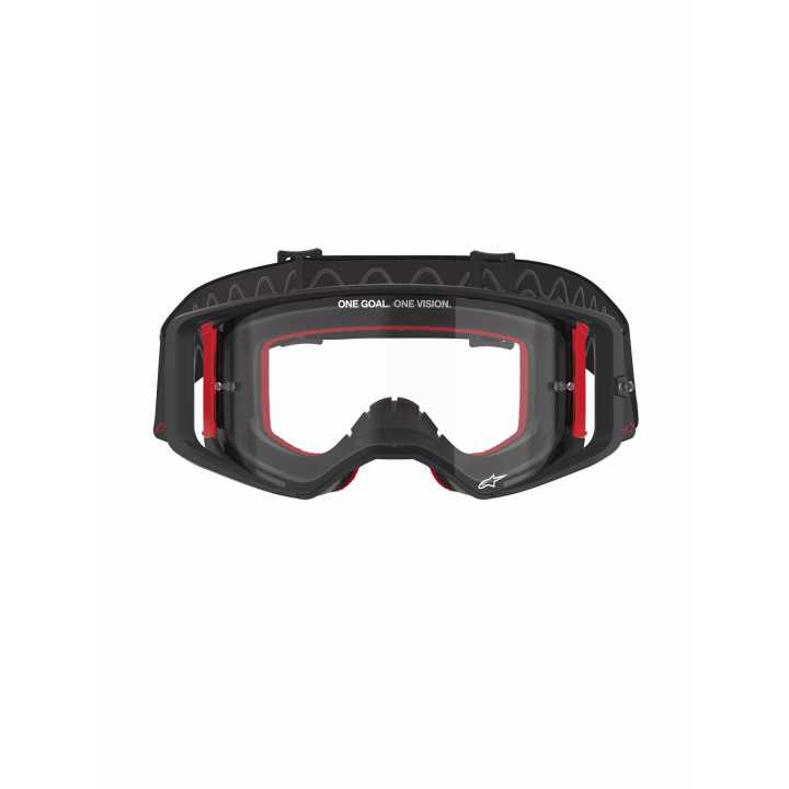 MASQUE LUNETTES Alpinestars Supertech Corp rouge noir avec verre Vision en ABS