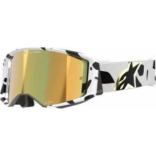 MASQUE LUNETTES Alpinestars Supertech Corp noir blanc ECRAN IRIDIUM or