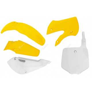 Kit plastiques carénage RACETECH couleur origine jaune-blanc Suzuki RM 65