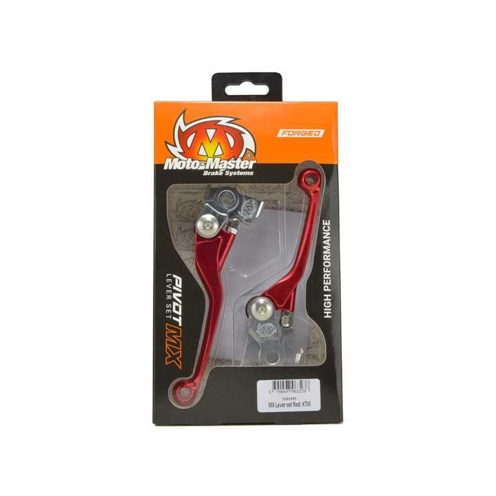 PAIRE DE LEVIERS REPLIABLE MOTO MASTER ROUGE KTM EXCF 450 2017-2025