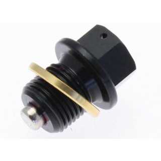 BOUCHON VIDANGE M10X1.25 ALU AIMANTÉ NOIR YAMAHA YZ 125 2005-2024 YZF 250 450 WRF 250