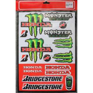 PLANCHE 44cm X30 cm STICKERS AUTOCOLLANT KIT PLANO HONDA