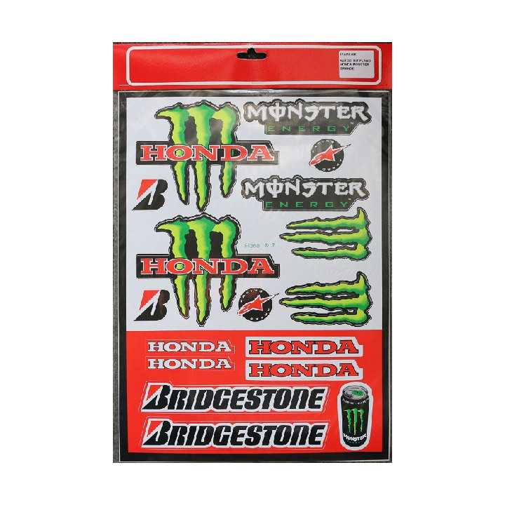 PLANCHE 44cm X30 cm STICKERS AUTOCOLLANT KIT PLANO HONDA