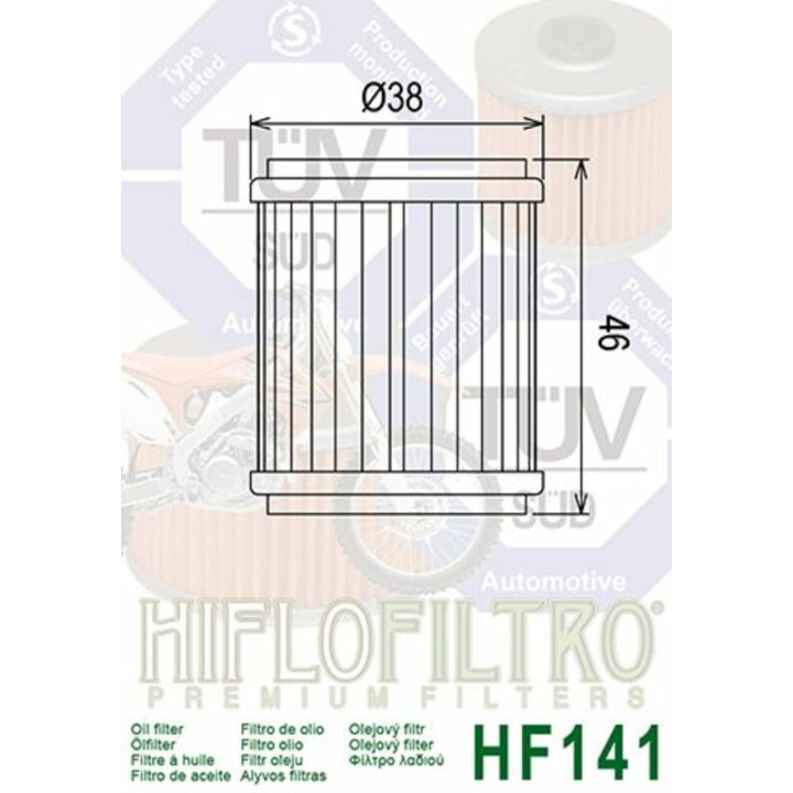 FILTRE A HUILE YAMAHA YZF 450 03/08 HF141 HIFLOFILTRO