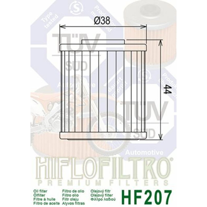 FILTRE A HUILE RMZ 450 2005/2022 HF207 HIFLOFILTRO