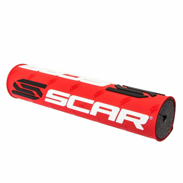 MOUSSE DE GUIDON CROSS SCAR DESIGN ROUGE 3D POUR GUIDON AVEC BARRE