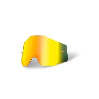 ECRAN REMPLACEMENT POUR MASQUE LUNETTE 100% RACECRAFT, ACCURI ET STRATA 1 ECRAN MIROIR OR ET 1 ECRAN FUME
