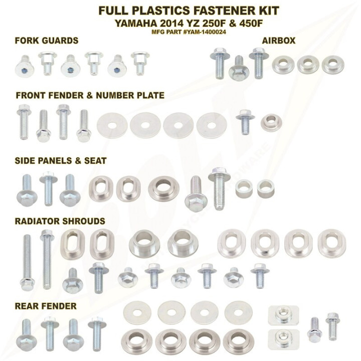 Kit vis complet de plastiques carénage Bolt Yamaha YZF 450 2014-17