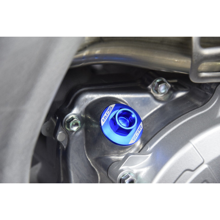 Bouchon supérieur carter d'huile SCAR bleu - KAWASAKI KX 85 01/09 KX250 99/04