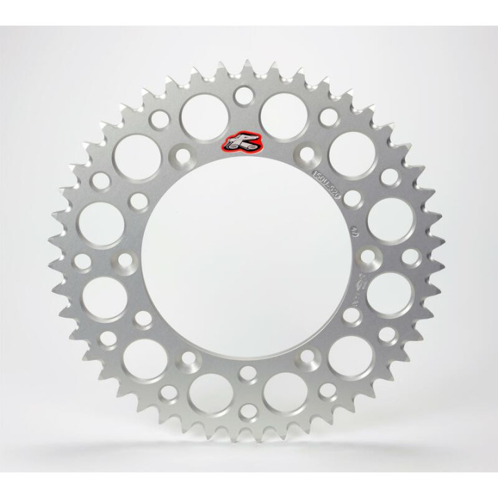 Couronne RENTHAL Ultralight 49 dents alu anti-boue pas 428 type 441U anodise argent KTM SX-85 grandes roues 2004-18