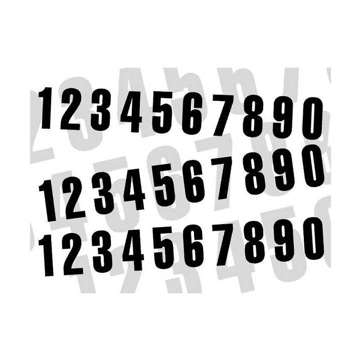 NUMERO DE COURSE BLANC BLACKBIRD - JEU DE 3 NUMEROS 16X7,5CM